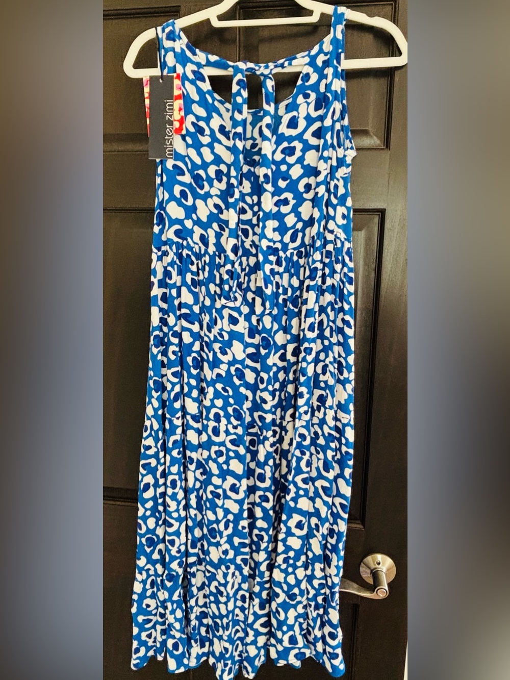 Mister Zimi Blue and White Animal-Print Midi Dress - Picture 2 of 3